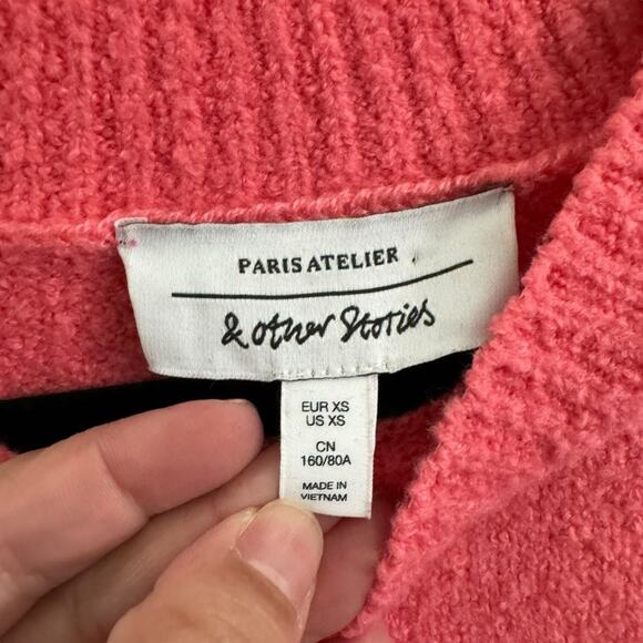 & Other Stories Pink Wool Blend Pullover Sweater - Picture 2 of 5